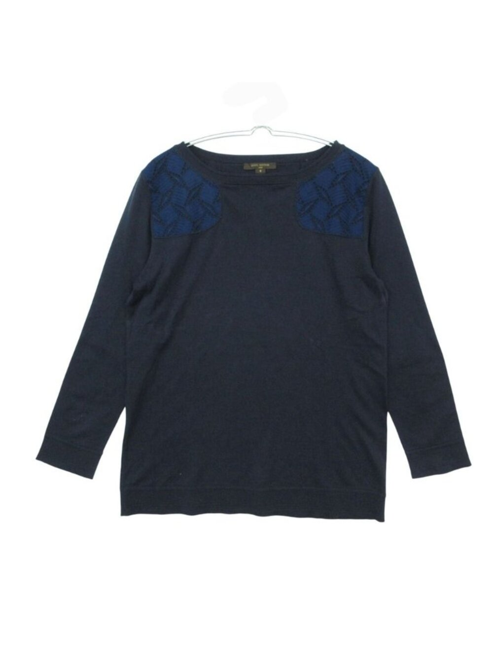 Louis Vuitton Long Sleeve T-Shirt Lace Contrast Top Navy
